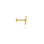 flat back piercing strik 6,5 mm 1 micron zilver verguld (geel)