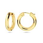 oorringen 4 mm buis 14K geelgoud