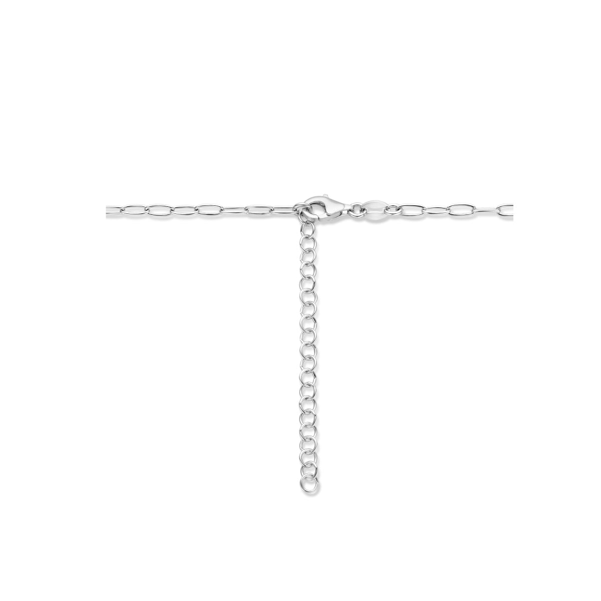 collier klavertje 40 + 5 cm zilver gerhodineerd