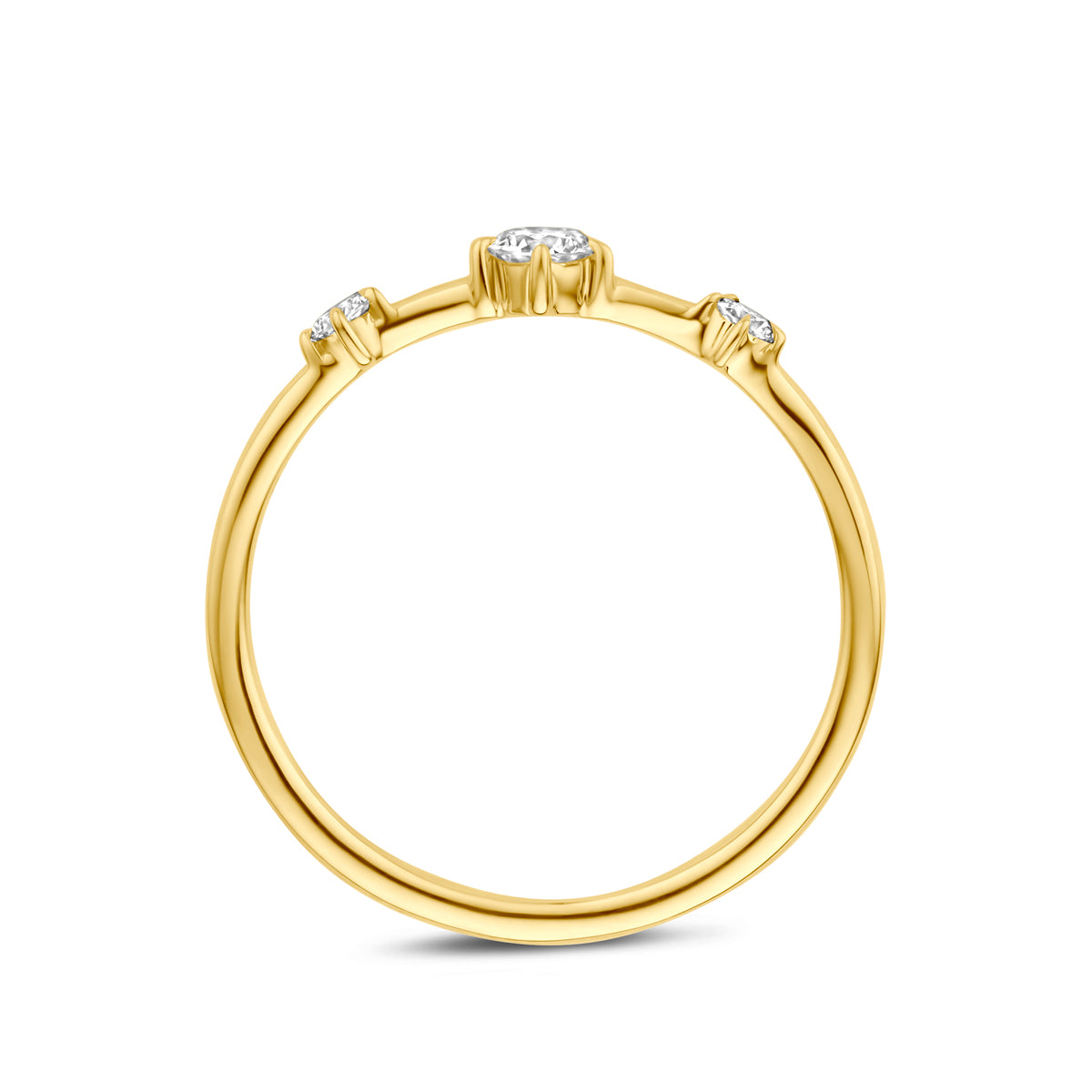 ring lab grown diamant 0.20ct f vs 14K geelgoud