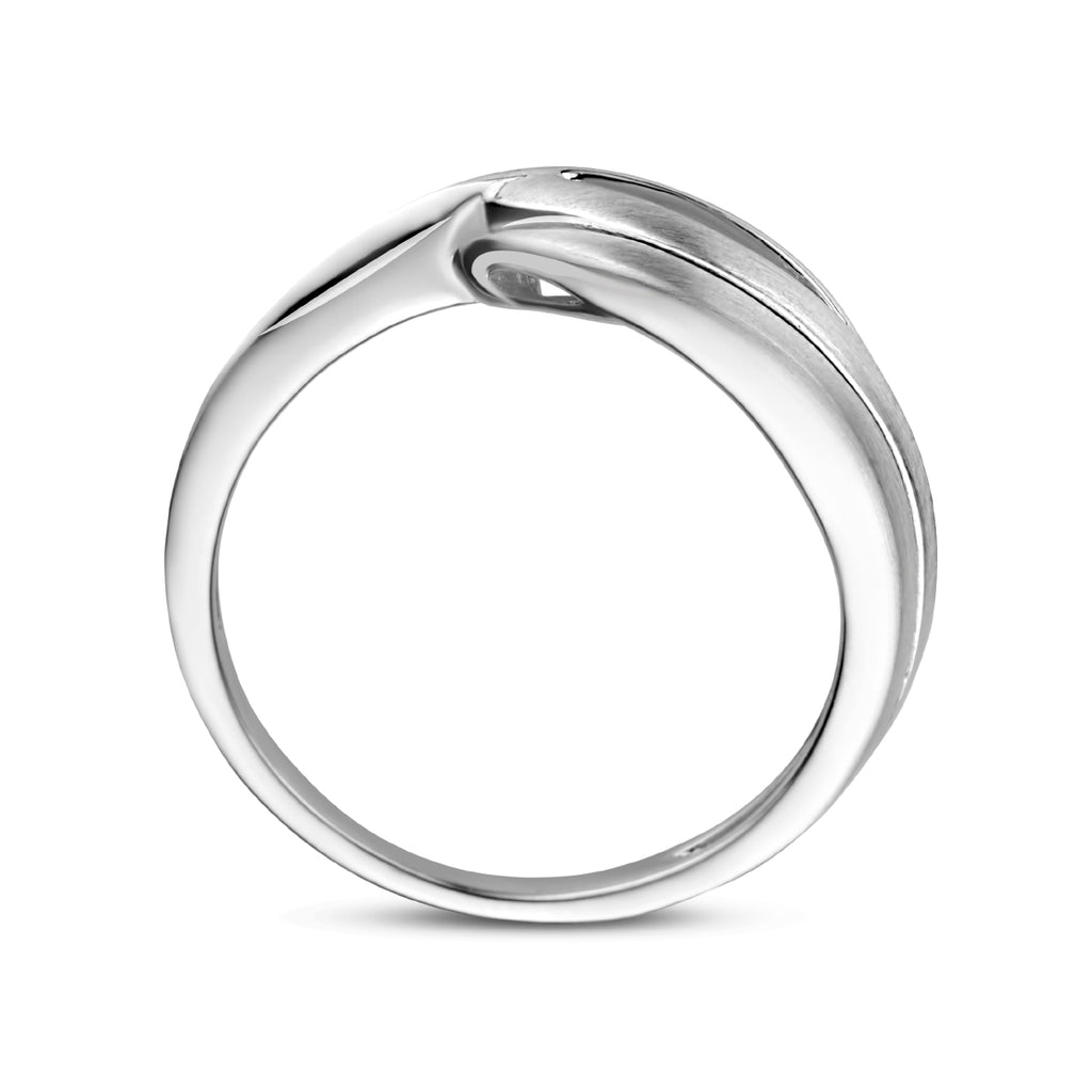ring poli/mat zilver gerhodineerd