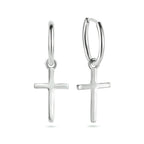 Kreuz-Ohrringe aus rhodiniertem Silber