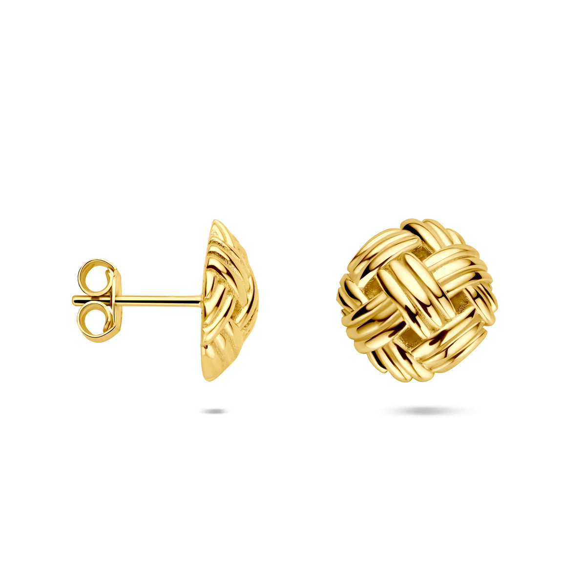 oorknoppen knoop 12 mm 14K geelgoud
