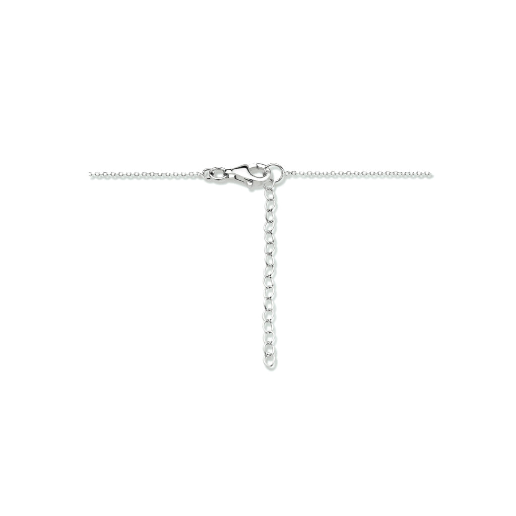graveercollier ovaal zirkonia 41 + 4 cm zilver gerhodineerd