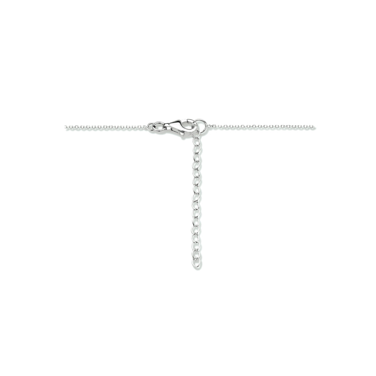graveercollier ovaal zirkonia 41 + 4 cm zilver gerhodineerd