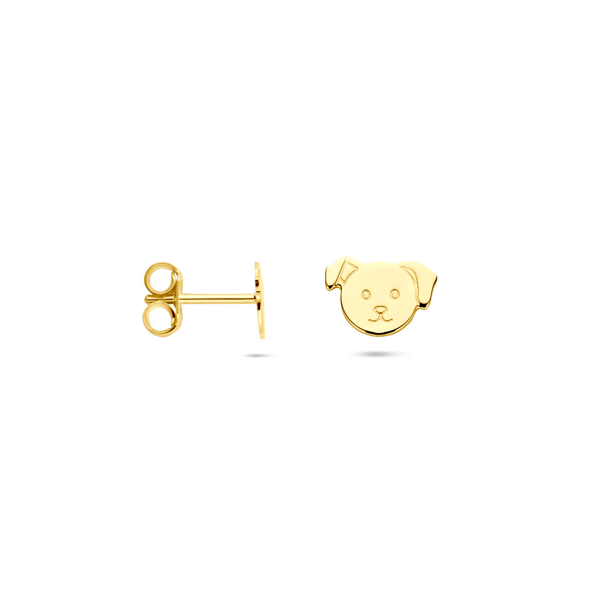 oorknoppen hond 6 mm 14K geelgoud