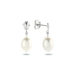 oorhangers parel zilver gerhodineerd