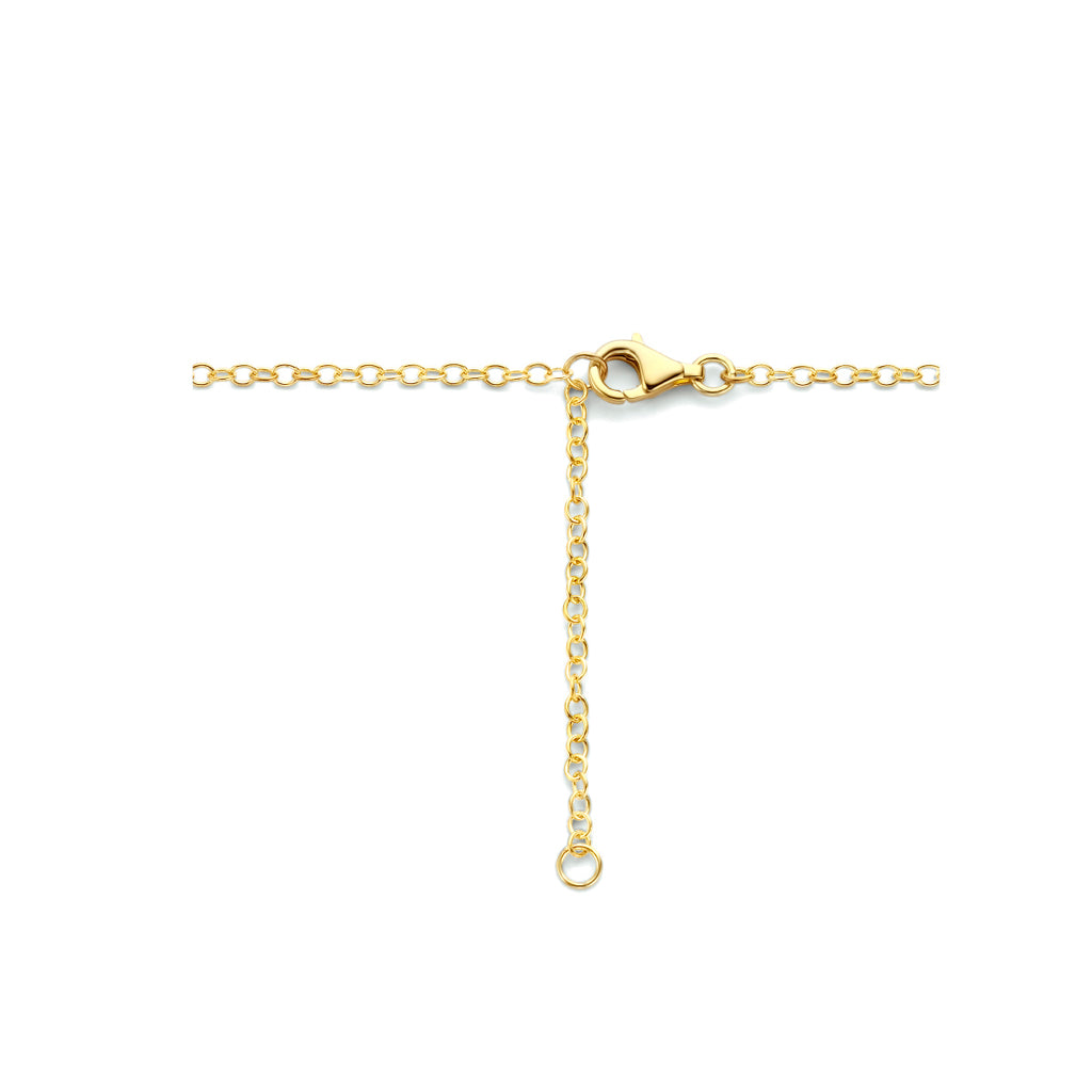 Halskette Kreise Diamant 41 + 4 cm Silber vergoldet (gelb)