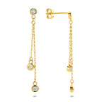 oorhangers zirkonia 35 mm 14K geelgoud