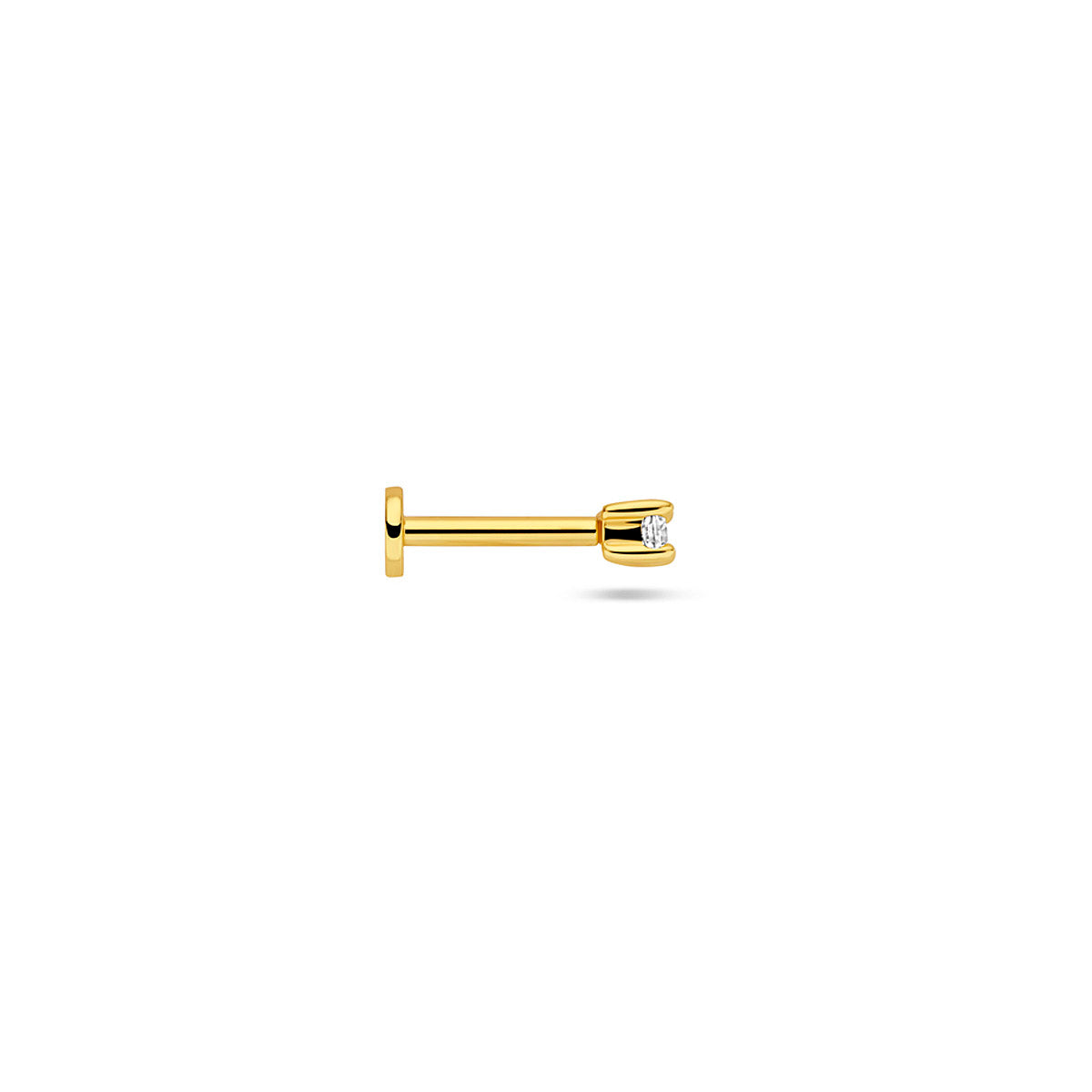 flat back piercing zirkonia 1 micron zilver verguld (geel)