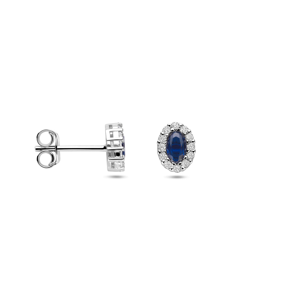 oorknoppen saffier zirkonia 8 mm zilver gerhodineerd