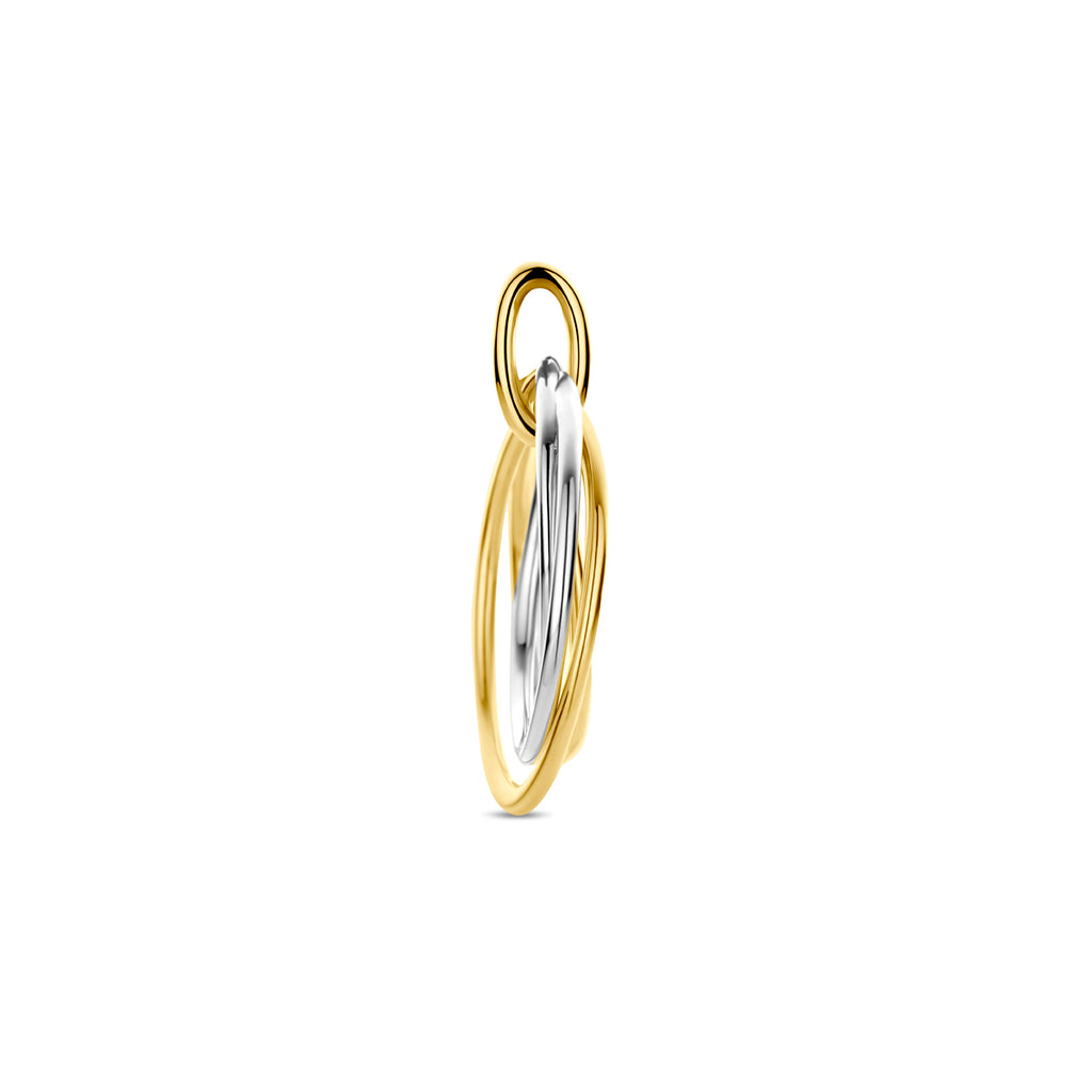 hanger 21 mm 14K bicolor goud geel/wit