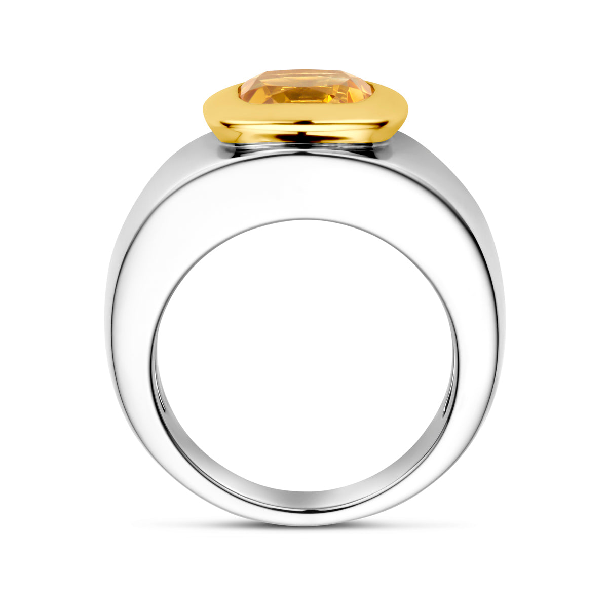 ring citrien goud met zilver