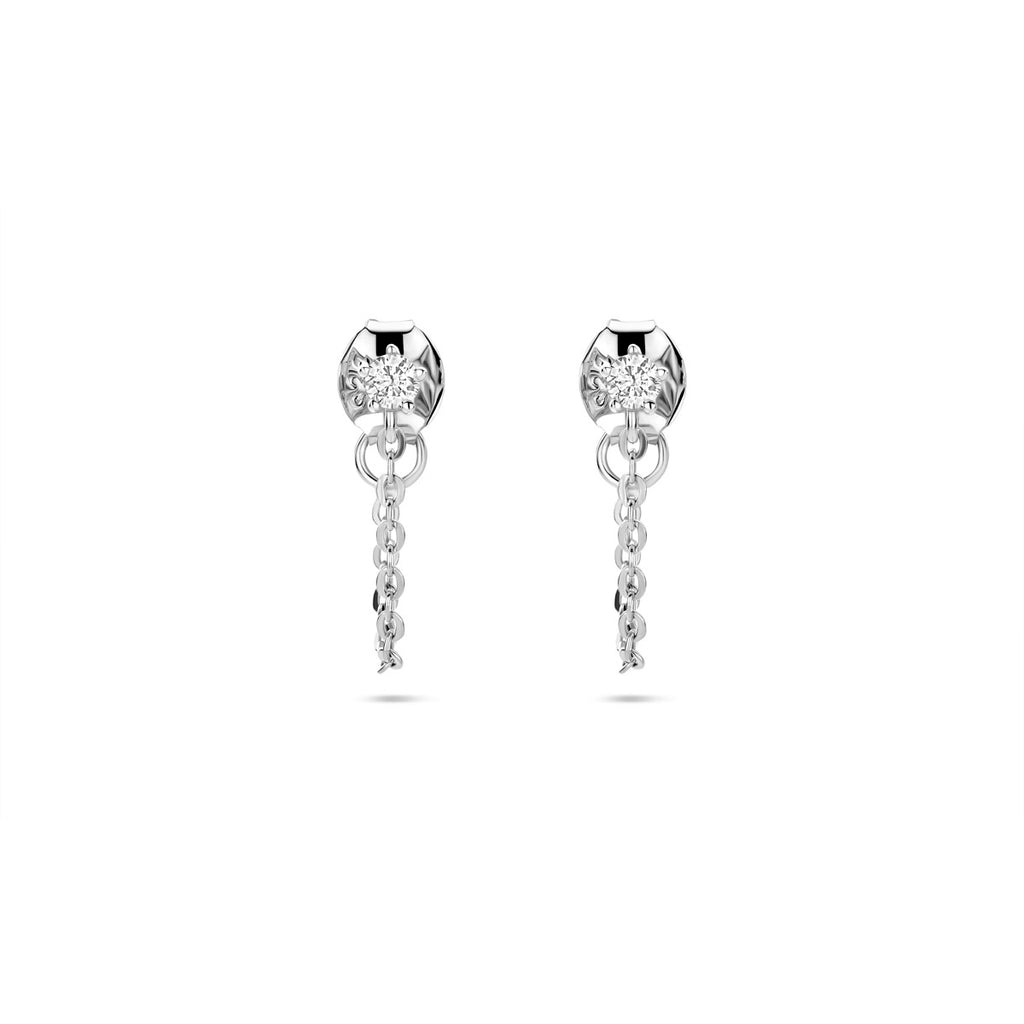 oorbellen zirkonia 25 mm zilver gerhodineerd