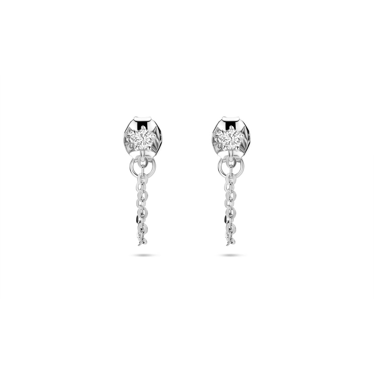 oorbellen zirkonia 25 mm zilver gerhodineerd