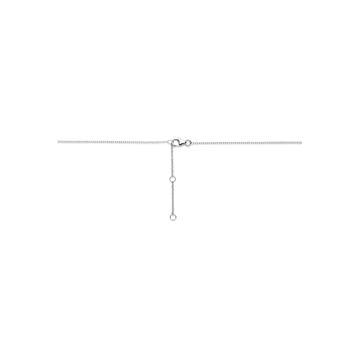 collier hartje zirkonia 41 - 43 - 45 cm zilver gerhodineerd
