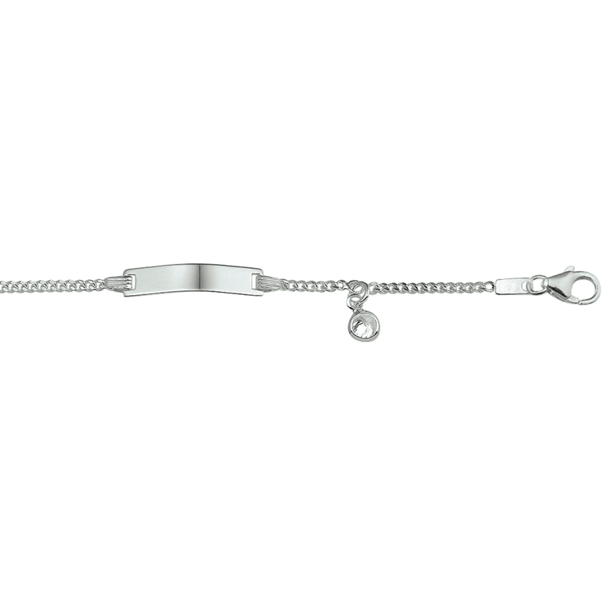 Gravurarmband Zirkonia 11 - 13 cm Silber rhodiniert