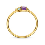 ring natuurlijke kleurstenen 0.16ct 14K geelgoud