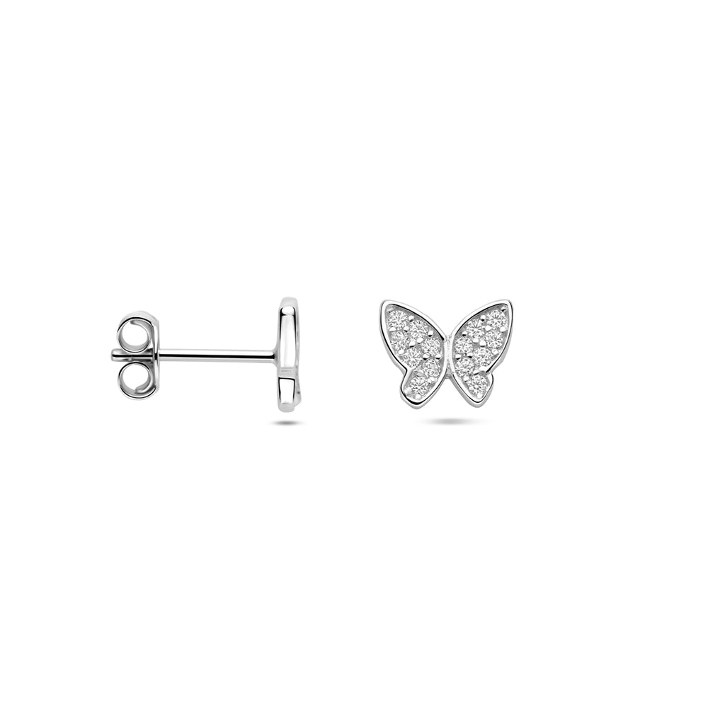 Ohrstecker Schmetterling Zirkonia 7 mm Silber rhodiniert