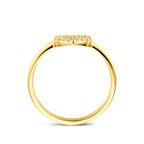 ring hartje lab grown diamant 0.09ct g vs 14K geelgoud