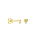 oorknoppen hart diamant h si 14K geelgoud