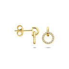 Ohrhänger Zirkonia 11 mm 14K Gelbgold