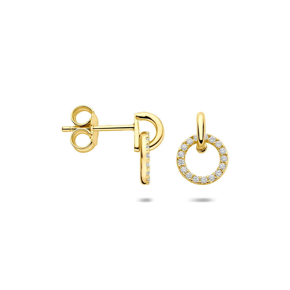 Ohrhänger Zirkonia 11 mm 14K Gelbgold