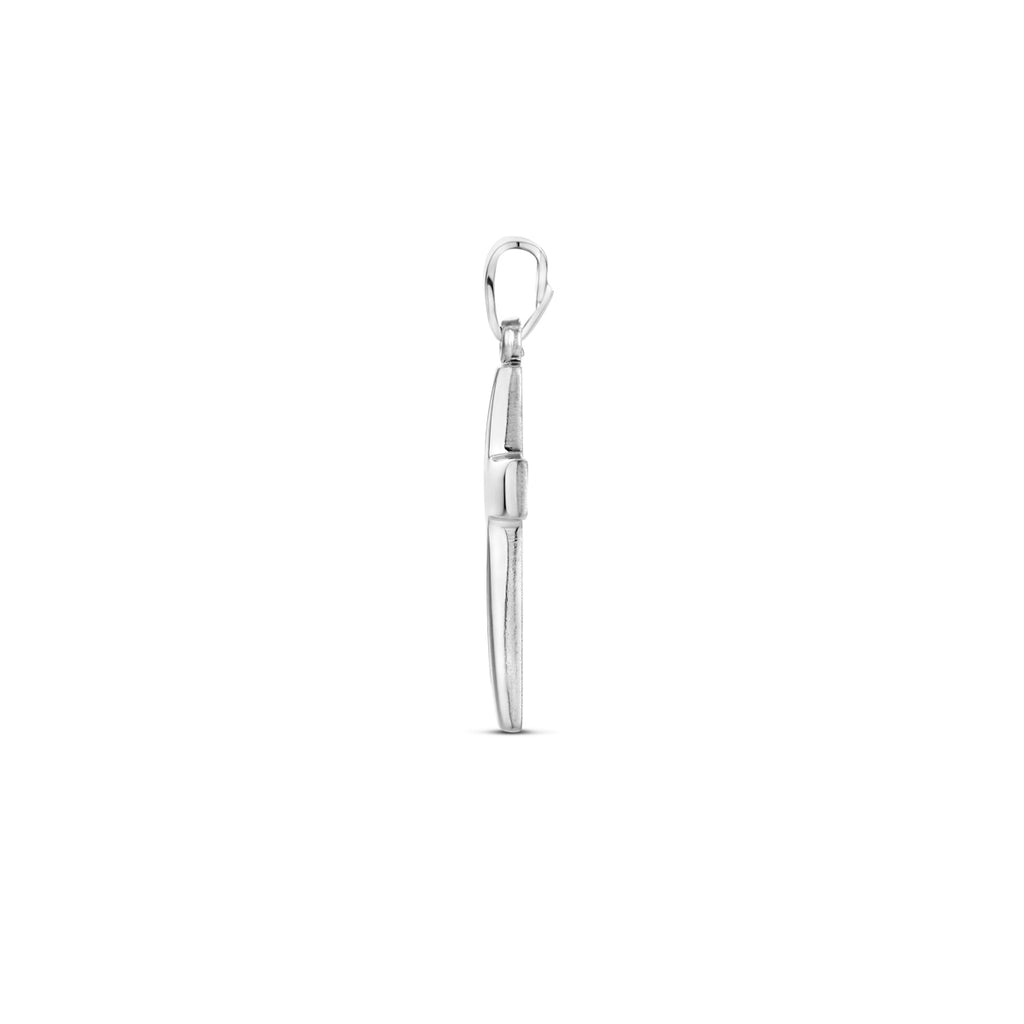 hanger kruis poli/mat gediamanteerd 24 mm zilver gerhodineerd