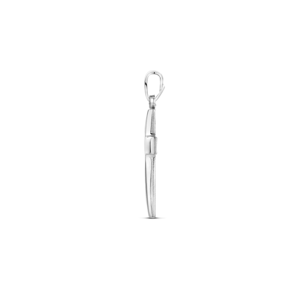 hanger kruis poli/mat gediamanteerd 24 mm zilver gerhodineerd