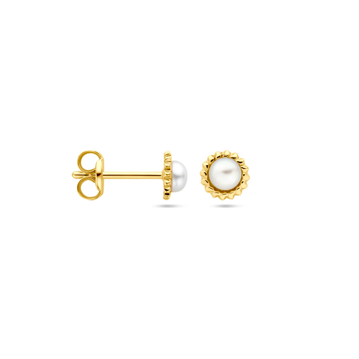 Ohrstecker Perle 5,0 mm 14K Gelbgold