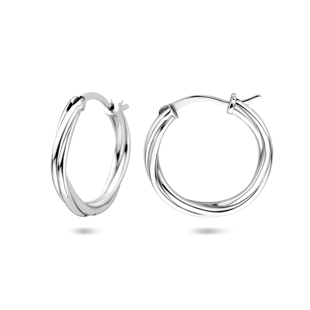 oorringen gedraaid 19 mm zilver gerhodineerd
