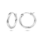 oorringen gedraaid 19 mm zilver gerhodineerd