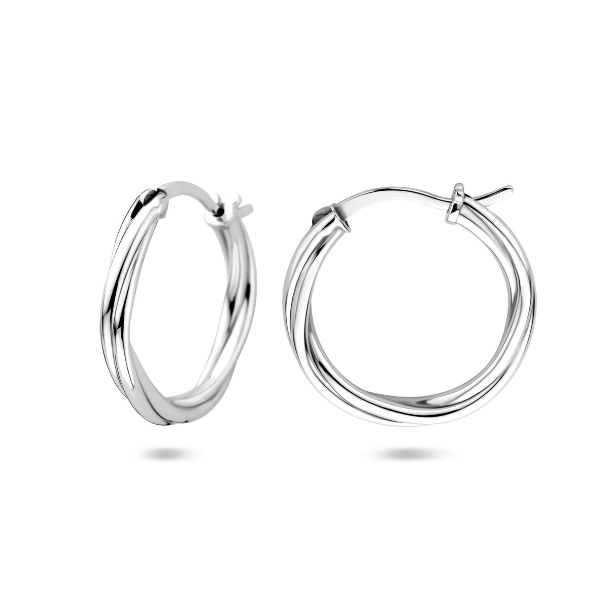 oorringen gedraaid 19 mm zilver gerhodineerd