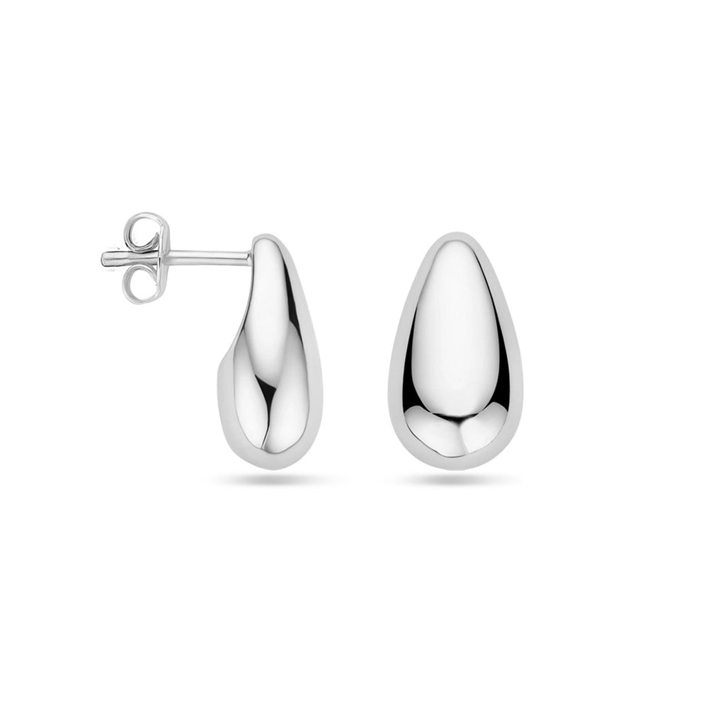 Ohrstecker Tropfen 15 mm Silber rhodiniert