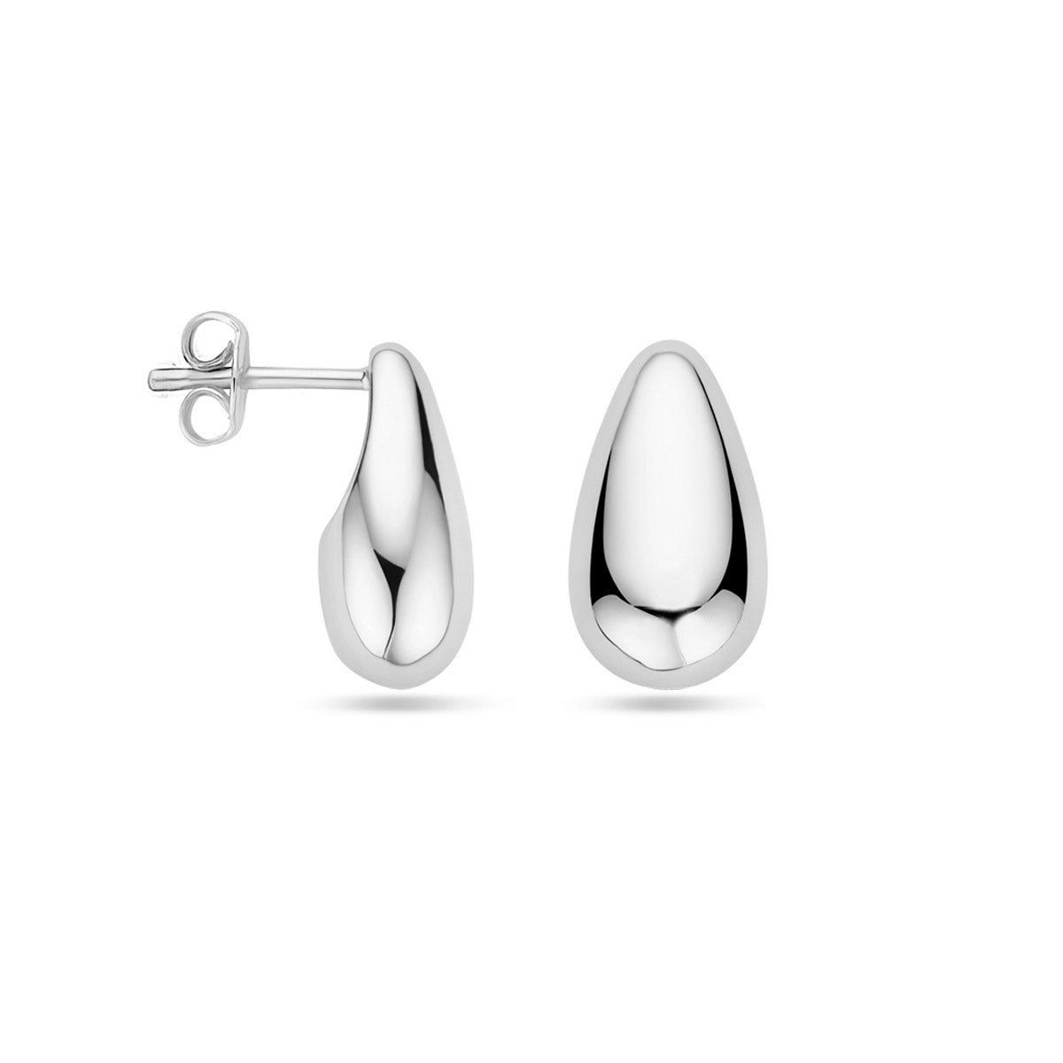 Ohrstecker Tropfen 15 mm Silber rhodiniert