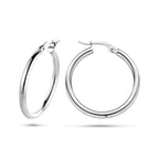 oorringen 2,5 mm ronde buis 14K witgoud - rond