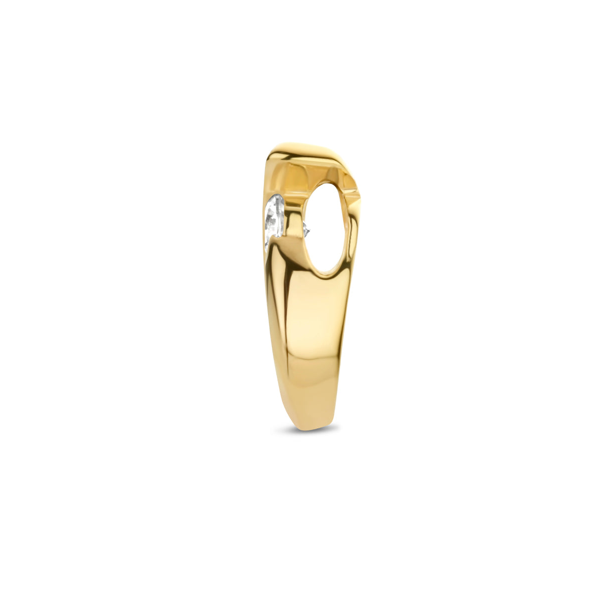 hanger druppel zirkonia 13 mm 14K geelgoud
