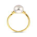 ring parel diamant 0.02ct h p 14K geelgoud