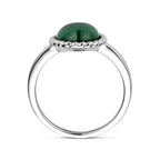 Ring Malachit rhodiniertes Silber