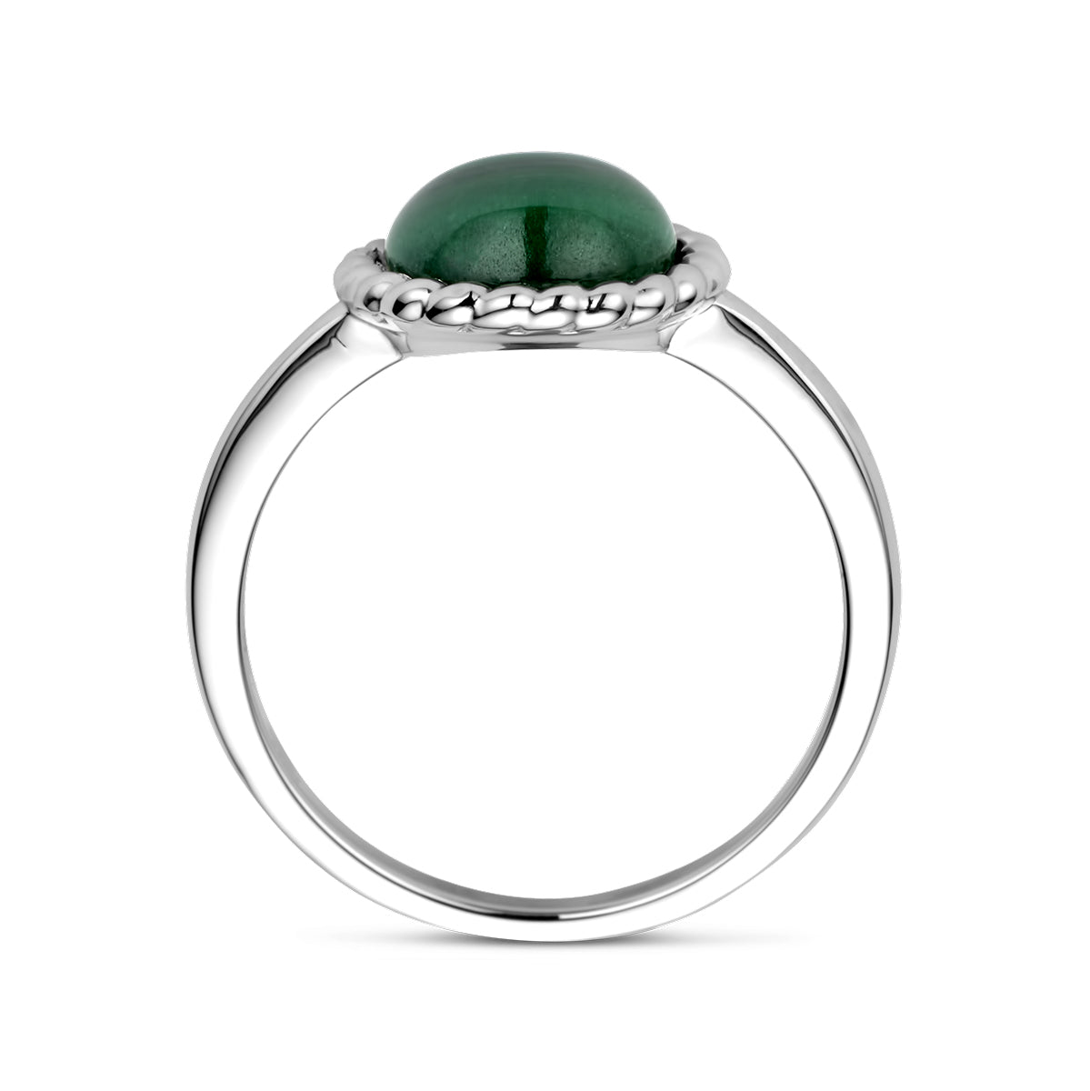 Ring Malachit rhodiniertes Silber