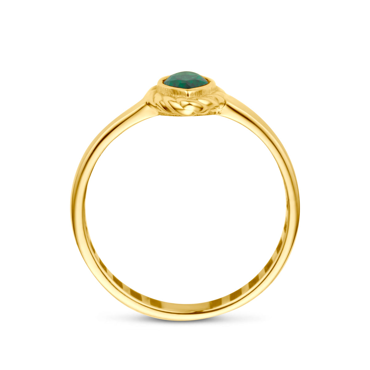 9k ring groen zirkonia 9K geel