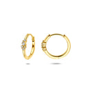 9k klapoorringen zirkonia 12,5 mm 9K geel