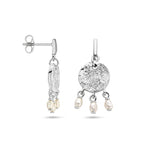 oorhangers parel zilver gerhodineerd