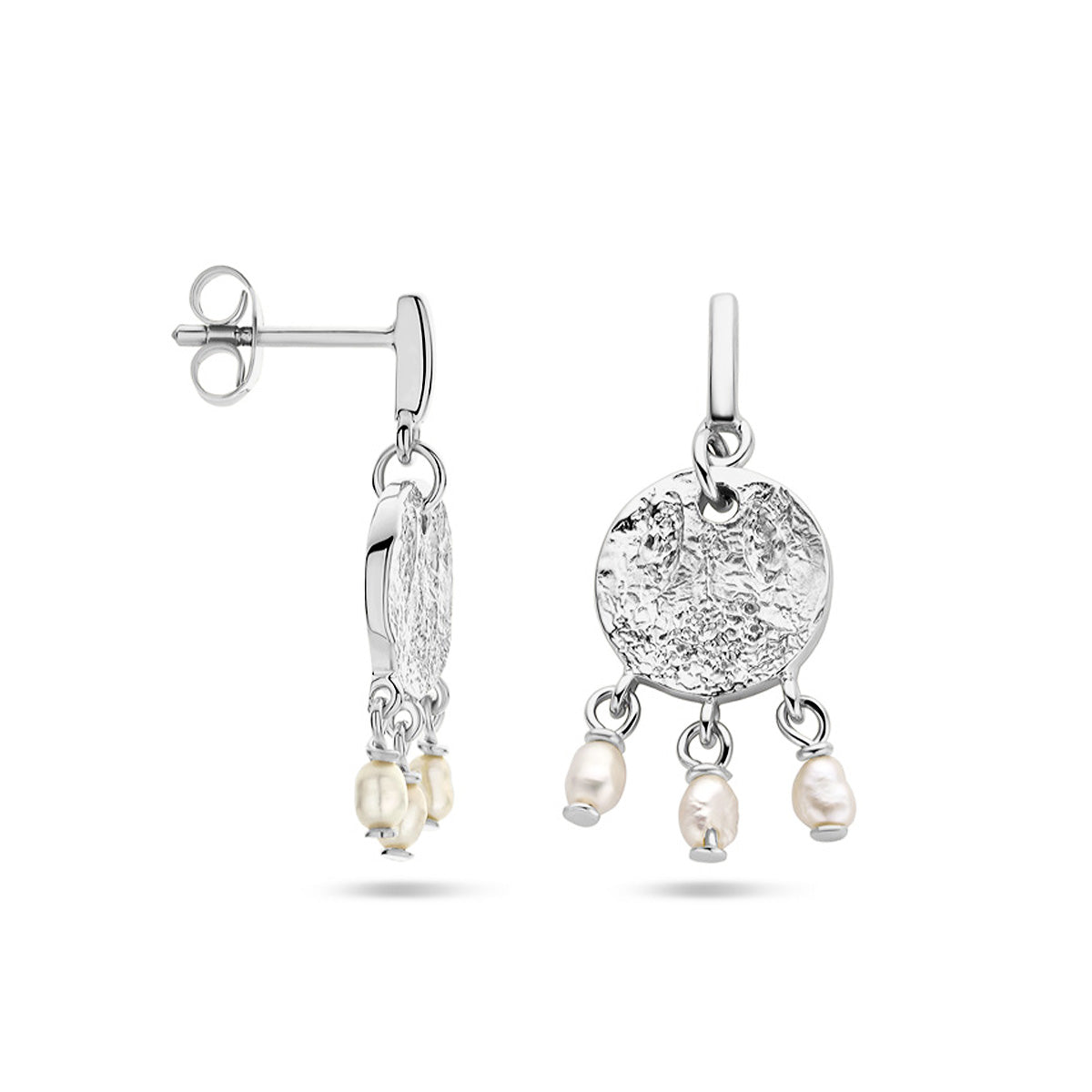 oorhangers parel zilver gerhodineerd