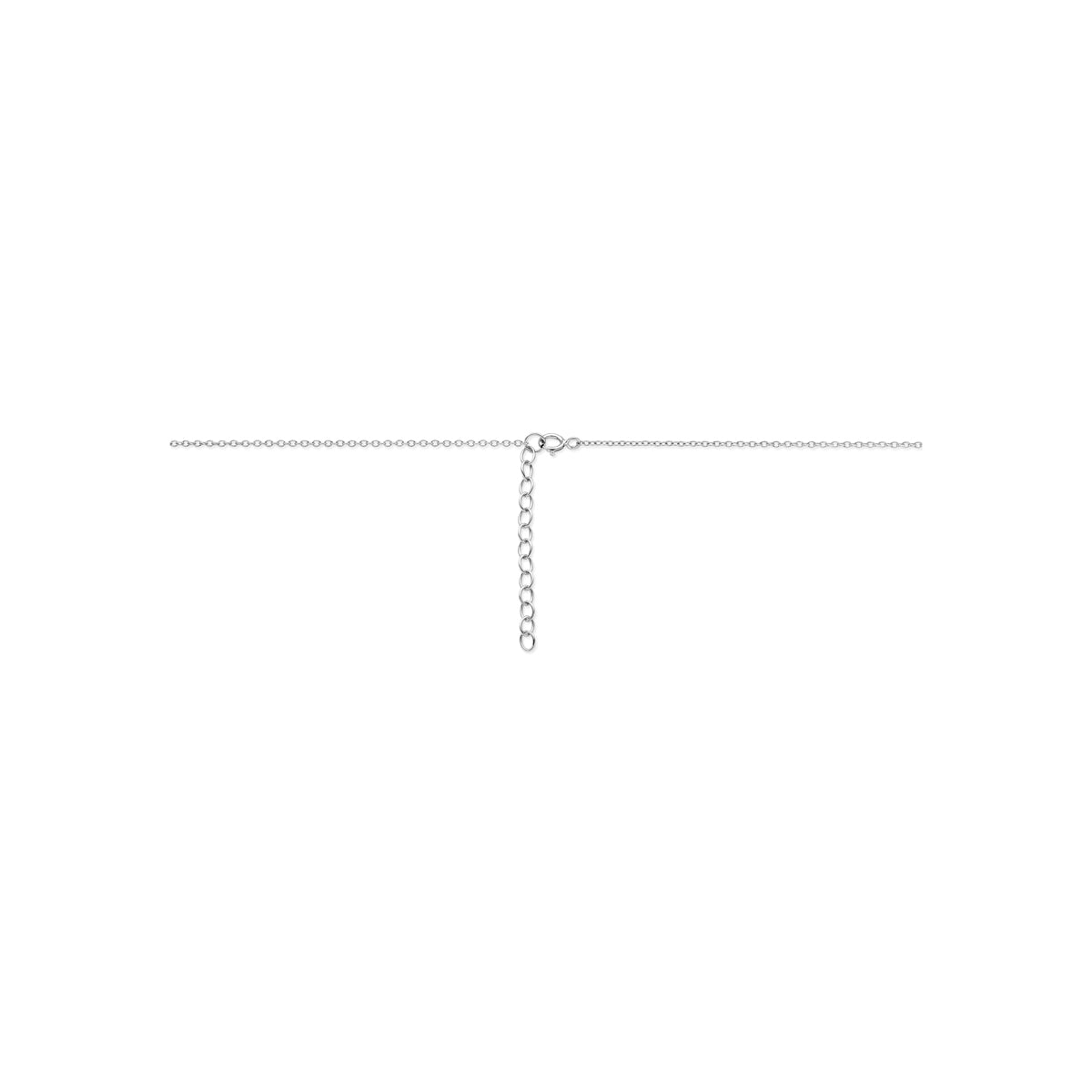 collier hartje 41 + 4 cm zilver gerhodineerd