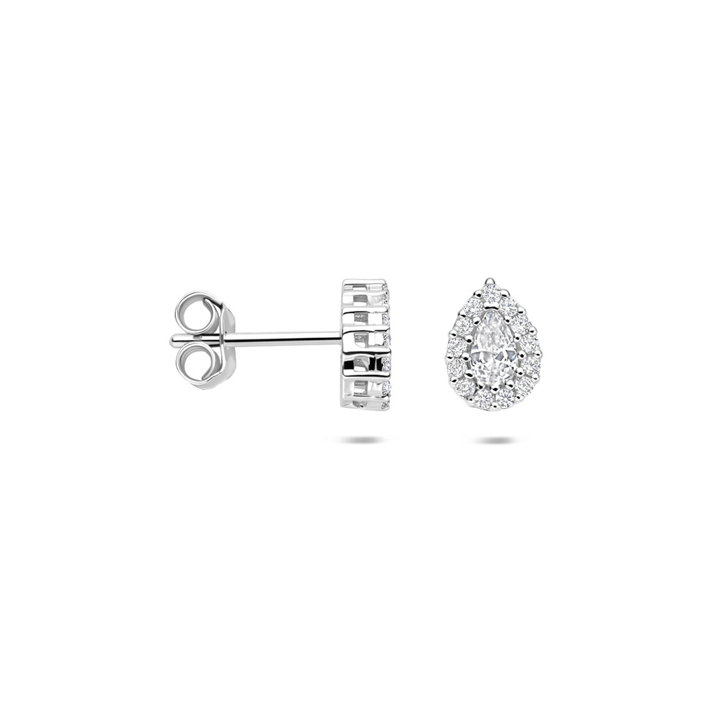 oorknoppen zirkonia 8,5 mm zilver gerhodineerd