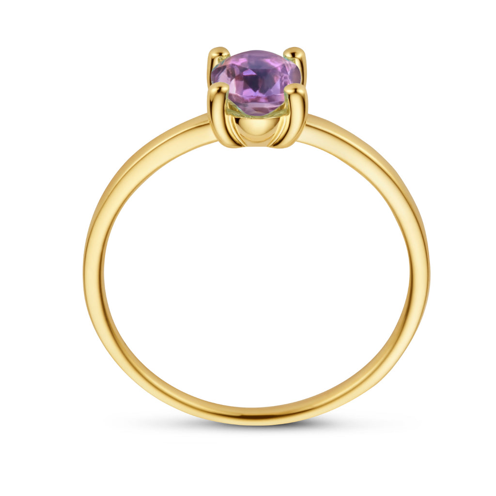 ring amethist 14K geelgoud
