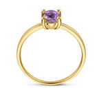 ring amethist 14K geelgoud