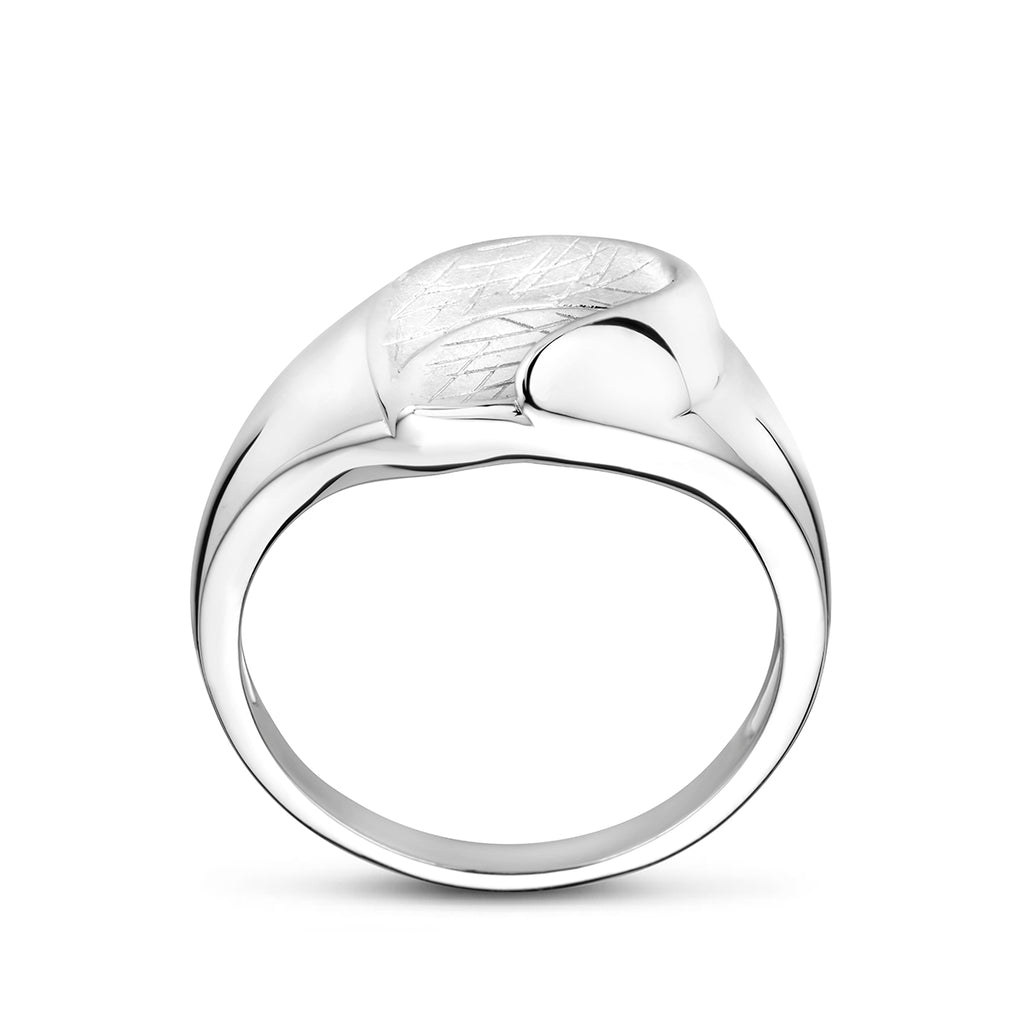 ring gescratcht zilver gerhodineerd
