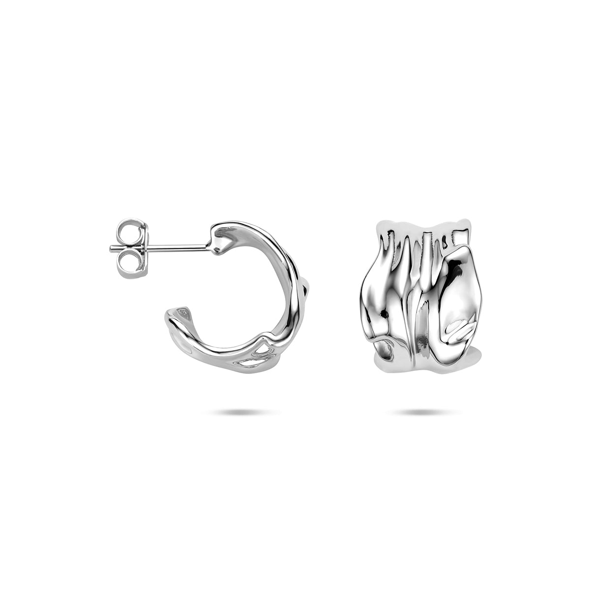 Steckerohrringe 15 mm rhodiniertes Silber